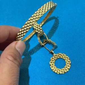 Demi-Parure Maille Damier Or 18K
